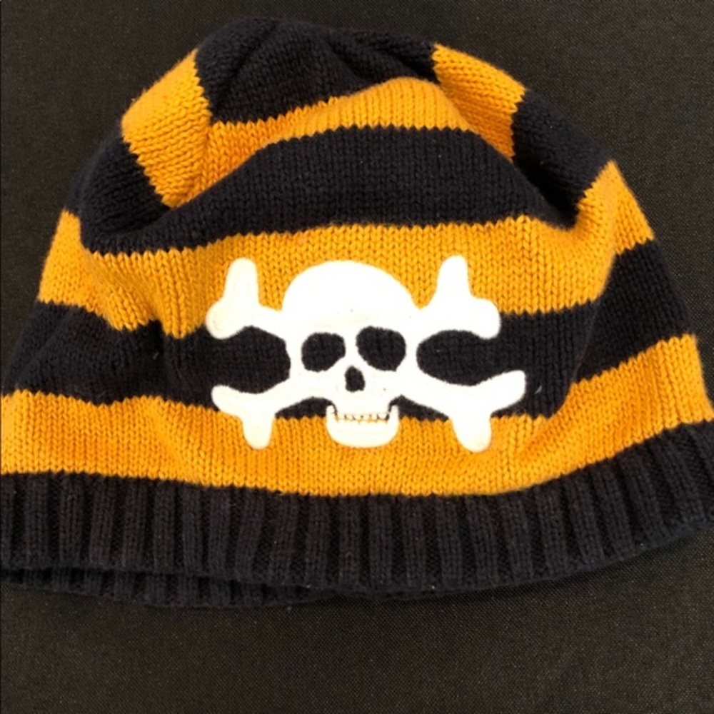 Toddler skull striped hat
